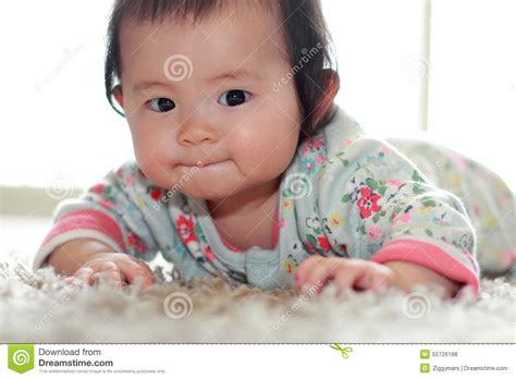 Crawling Japanese Baby Girl Stock Photo Image Of Japanese Crawl