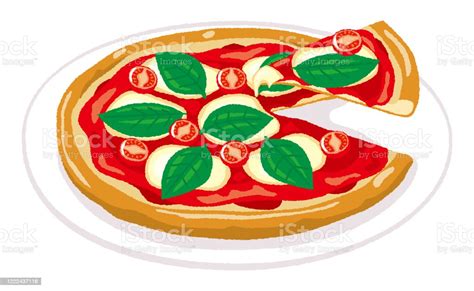 Pizza Margherita Stock Illustration Download Image Now Pizza