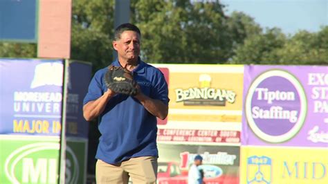 Its A Strike Close Enough Wkyts Sam Dick Throwing Out The First Pitch Of Legends Tonight