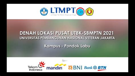 Denah Lokasi Pusat UTBK UPN Veteran Jakarta SBMPTN 2021 KAMPUS Pondok