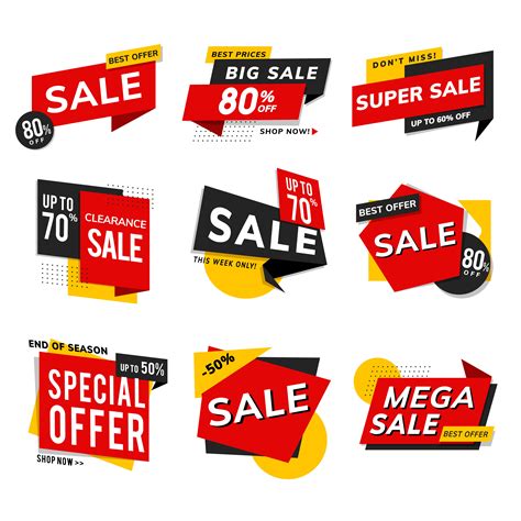 Shop Sale Promotion Advertisements Vector Set Download Free Vectors
