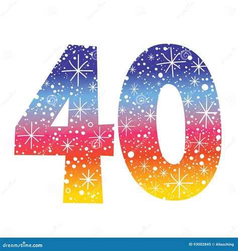 Number Forty Stock Vector Illustration Of Happy Snow 93002845
