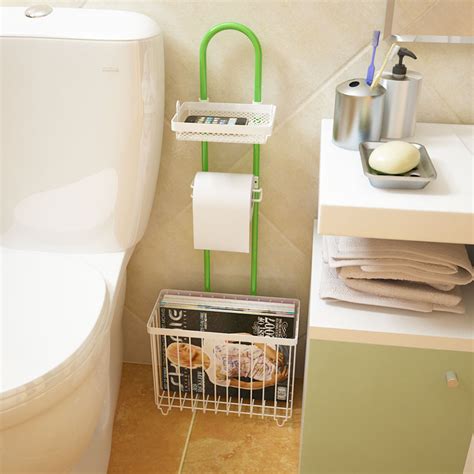 Suitable for narrow corners of bathrooms and bathrooms. Metal Multifunctional Bathroom Shelf Toilet Paper Towel ...