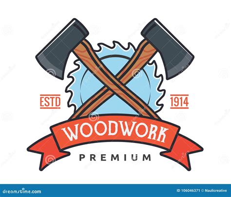 Isolated Vintage Woodwork Carpentry Logo Badge Emblem Illustration