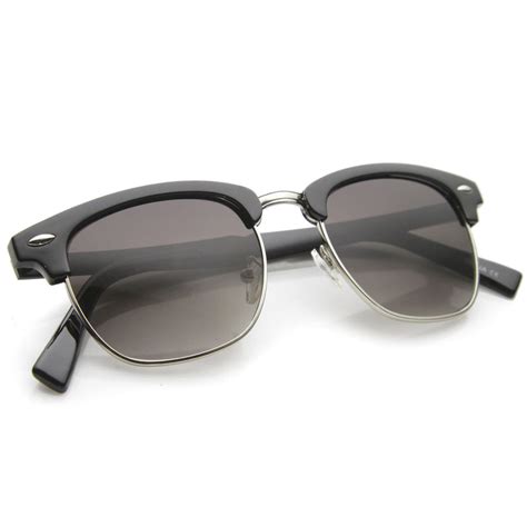 Vintage Half Frame Horned Rim Sunglasses Zerouv
