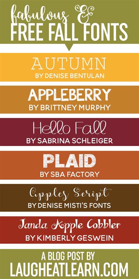 Fabulous Fall Fonts Laugh Eat Learn