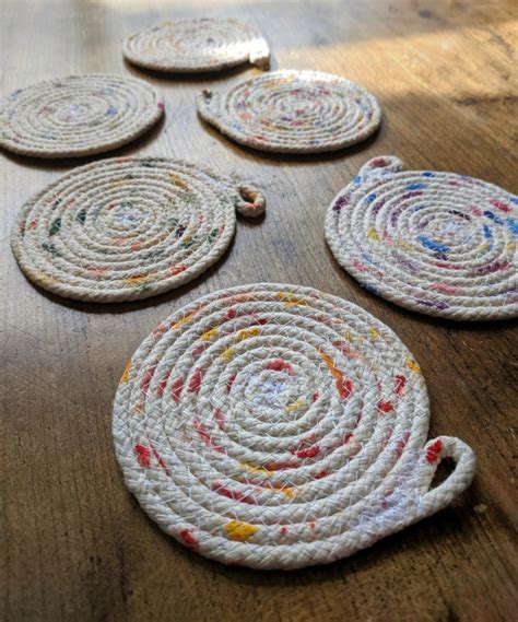 Diy Coiled Rope Coasters Tutorial Sottopentole Uncinetto