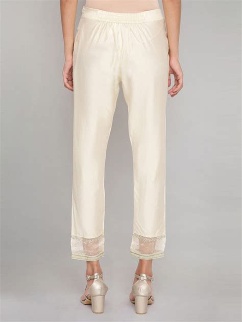Buy W Beige Embroidered Pants For Women Online Tata Cliq