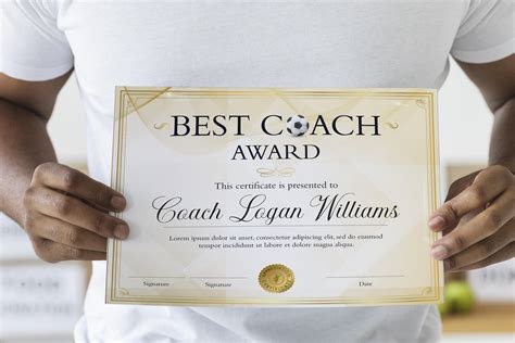 Downloadable Soccer Coach Certificate Template Best Soccer Etsy