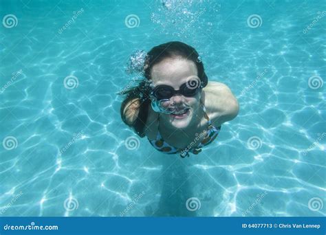Girl Underwater Summer Fun Stock Image Image Of Portrait 64077713