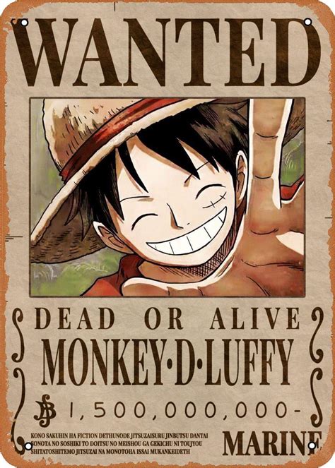 Buy Luffy Bounty Wanted Poster One Piece Wanted Bounty Retro Wall Decor Vintage Metal Tin Sign