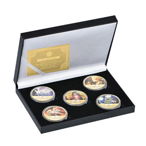 5 Styles Boxed Naruto Commemorative Coins Uzumaki Kakashi Lucky Coin