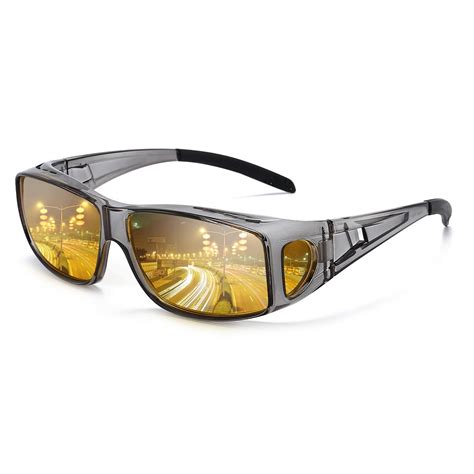 night driving glasses for men women wrap around anti glare polarized hd yellow night vision