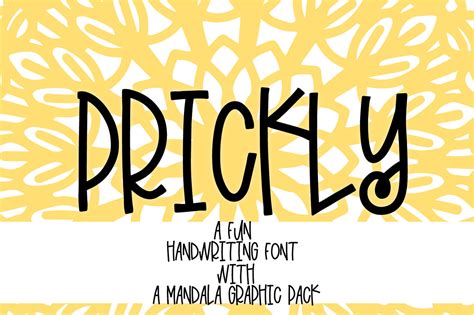 Prickly A Fun Handwriting Font With Mandala Extras By