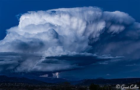Lightning Strike And Cumulonimbus Cloud Near Parachute Colorado