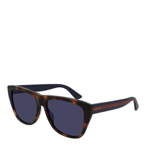 men s brown havana blue gucci sunglasses 57mm brandalley