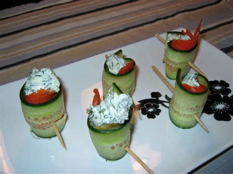 Cucumber And Smoked Salmon Rolls With Dill Cream Cheese