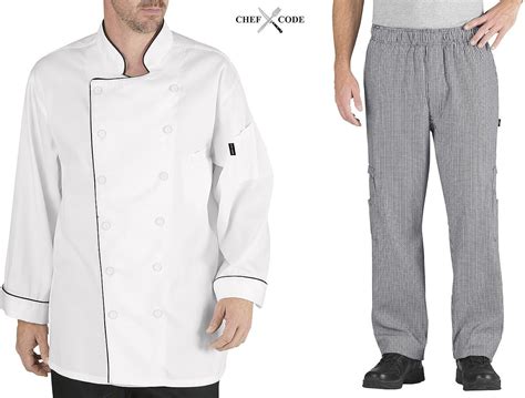 Chef Code Executive Chef Uniform Set Chef Coat And Pants