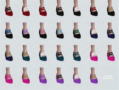 Basic Flat Shoes With X Strap At Marigold Sims 4 Updates