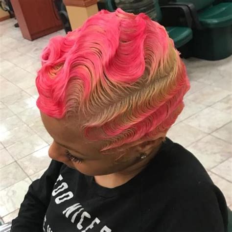 You can create finger waves for both long and short hair. Pin on hair