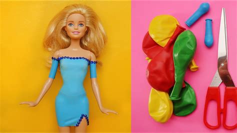 👗barbie Doll Hacks And Crafts Diy Barbie Dresses With Balloons Easy No