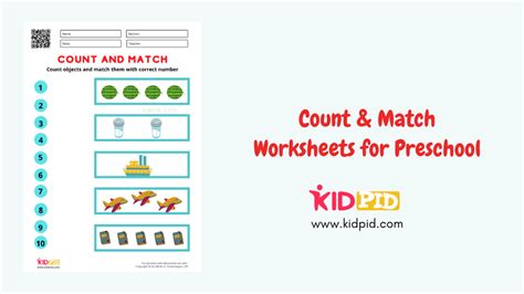 Count And Match Worksheets For Preschoolers Kidpid