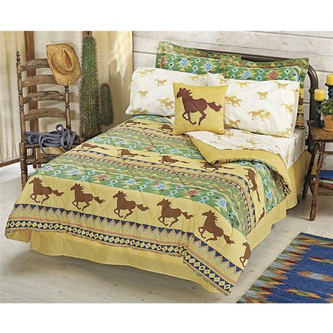 This horse crazy kid bedroom has a big impact with a small investment. Southwest Run Bed in a Bag Set - Horse Themed Gifts ...