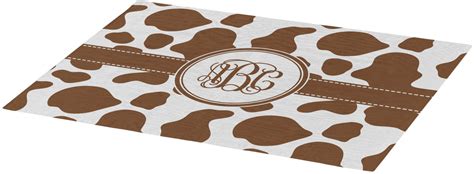Cow Print Woven Fabric Placemat Twill W Monogram Youcustomizeit