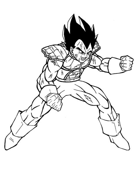 Powerful Vegeta 2 Coloring Page Anime Coloring Pages