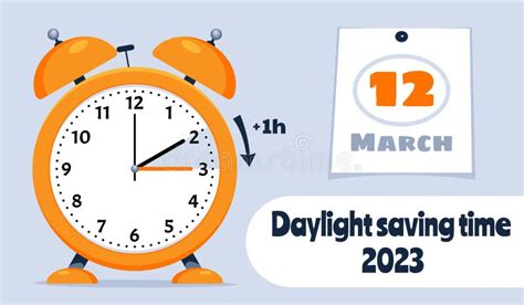 Daylight Saving Time March 12 2023 Concept Stock Vector