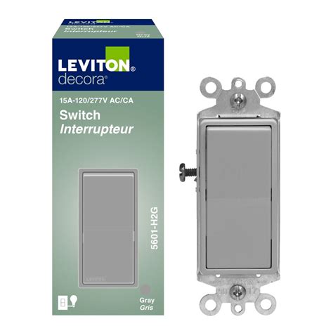 Leviton Decora Single Pole Switch Gray The Home Depot Canada