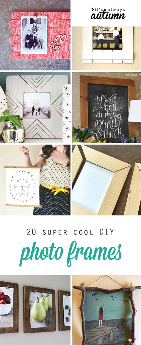 More instructions for picture frames to do it yourself. 20 best DIY photo & picture frame tutorials - It's Always Autumn