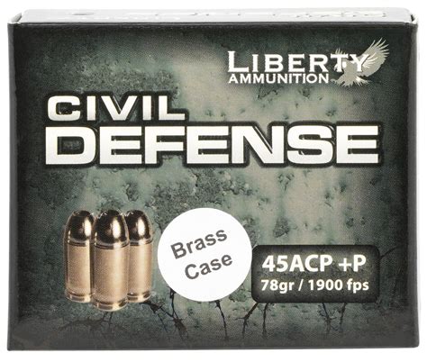 Liberty Ammunition Civil Defense 45 Acp P 78gr Lffhp Brass Case
