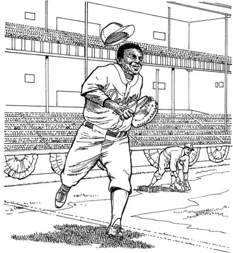 Baseball coloring pages to print. Los Angeles Dodgers Catcher Baseball Coloring Page ...