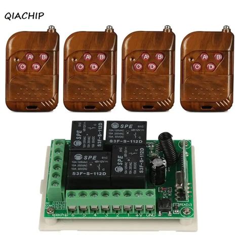 Qiachip 433mhz Wireless Remote Control Light Switch Dc 12v 4ch Relay