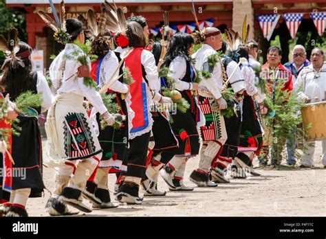 Nambe Pueblo New Mexico Usa Nambe Corn Dancers Perform For 4th Of