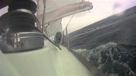 Reefing Mainsail In Heavy Weather Sailingapp Youtube