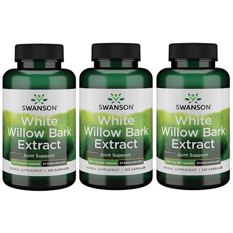Swanson White Willow Bark Extract Standardized Mg Caps Pack