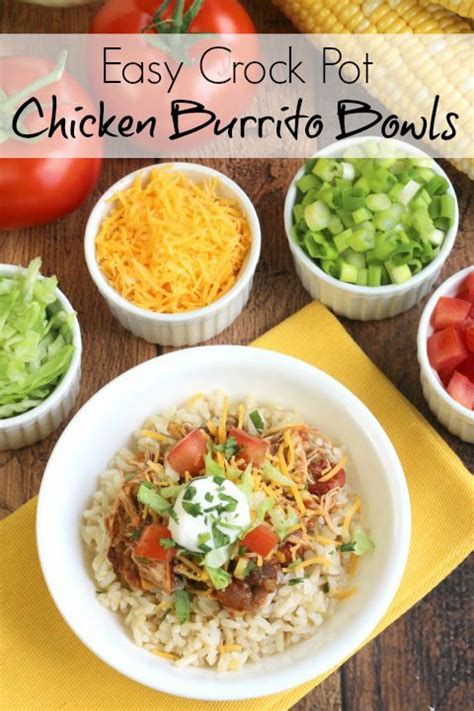 Make sure the chicken is covered, and add additional stock if needed. Easy Crock-Pot Chicken Burrito Bowls - Two Healthy Kitchens