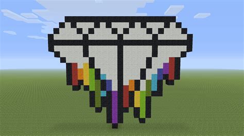 Minecraft Pixel Art Rainbow Melting Diamond Youtube