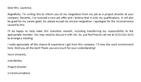 Sincere Resignation Letter And Its Sample Template Business Psd