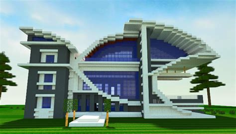 Minecraft modern beach house schematic. Futurist Modern House #2, creation #3494