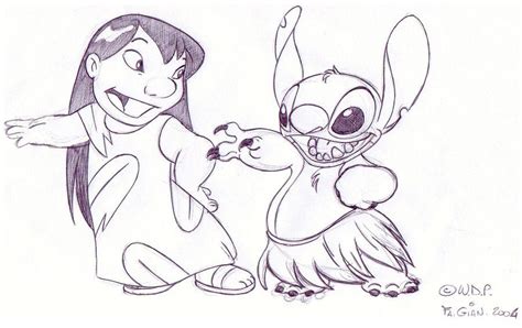 Lilo And Stitch Hula Classes Disney Sketches Cartoon Sketches