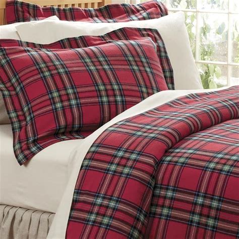 Guest Room Red Plaid In Winter Redwork In Summer Plaid Bedding Beige Bed Linen Duvet