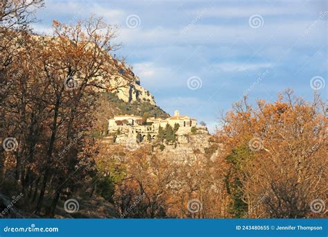 Village Of Gourdon In France Stock Image Image Of Tree Fortress