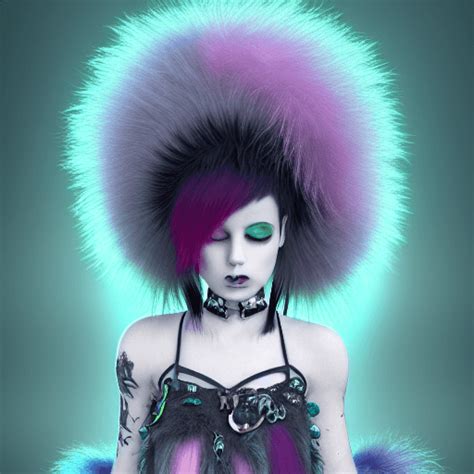 Gothic Punk Rock Girl With Mohawk In A Fairytale Landscape · Creative