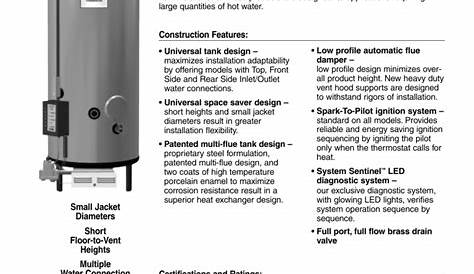 Rheem Universal Gas Water Heater User Manual | Manualzz
