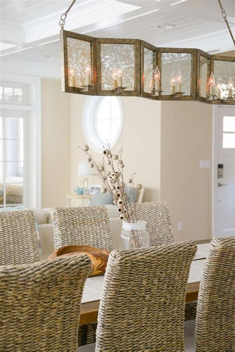 Beach Cottage This 8 Light Linear Mercury Glass Chandelier Brings Some