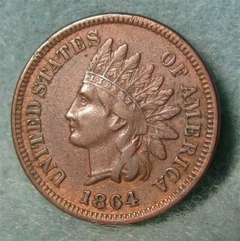 1864 L On The Ribbon Indian Head Penny Small Cent High Grade United