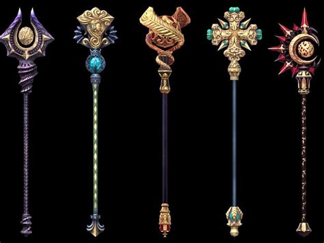Anime Weapons Fantasy Weapons Types Of Drawing Styles Staff Magic